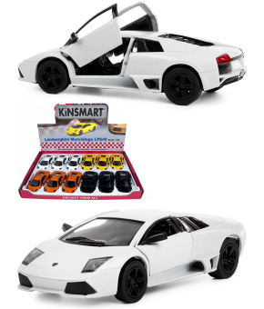 Машинка металлическая Kinsmart 1:36 «Lamborghini Murcielago LP640» KT5317D инерционная / Белый