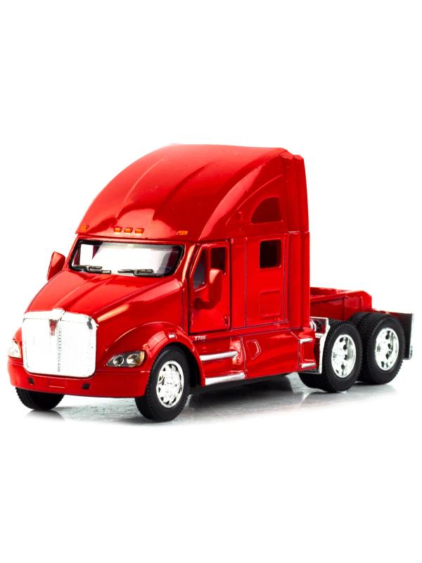 Машинка металлическая Kinsmart 1:64 «Грузовик Kenwort T700» KT5357D, инерционная / Красный