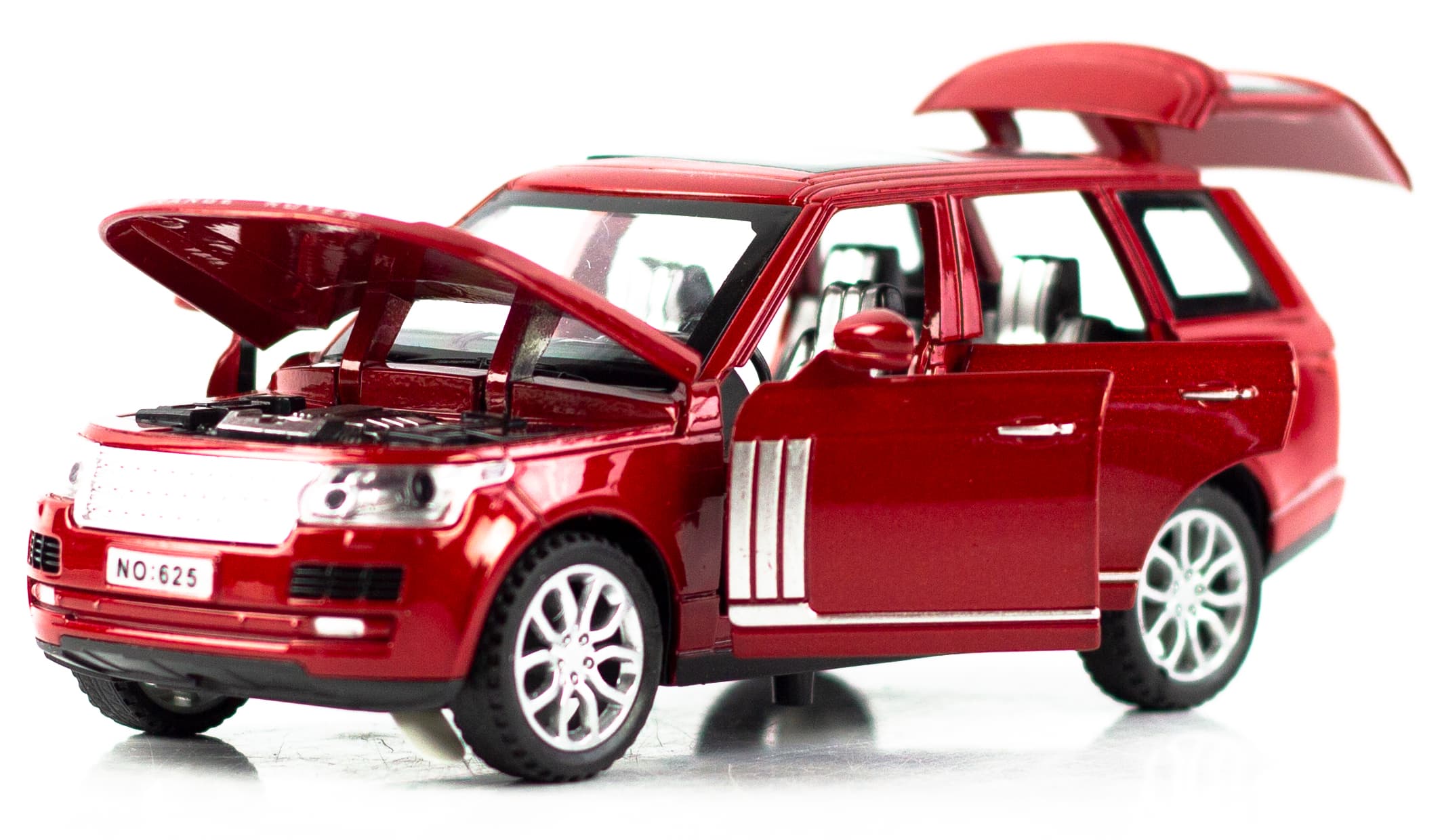 Машинка металлическая Wanbao 1:32 «Land Rover Range Rover Sport» 15.5 см., 625D, инерционная, свет, звук / Красный