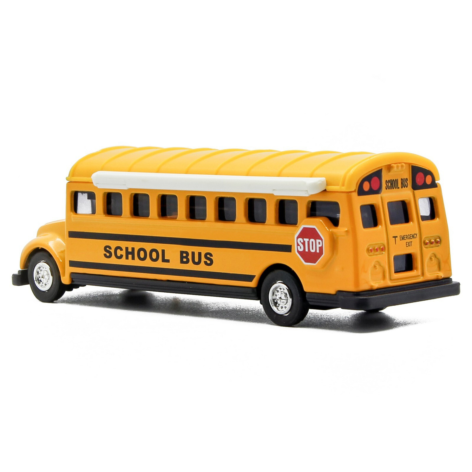 Машинка металлическая «Школьный автобус с баннером» 534, 11,5 см. инерционный / Желтый