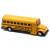 Машинка металлическая «Школьный автобус с баннером» 534, 11,5 см. инерционный / Желтый