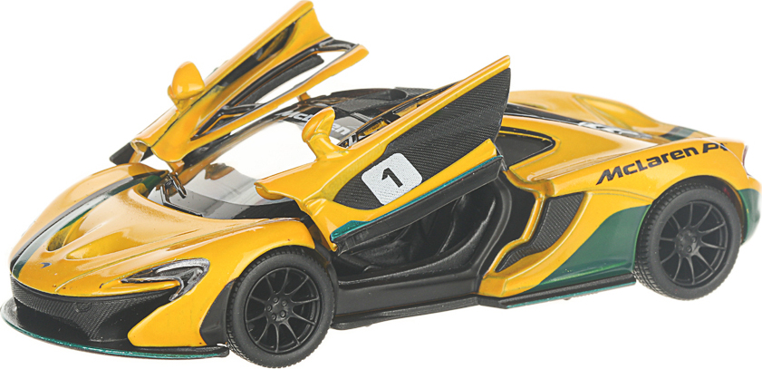 Машинка металлическая Kinsmart 1:36 «McLaren P1 Exclusive Edition» KT5393DF инерционная / Желтый