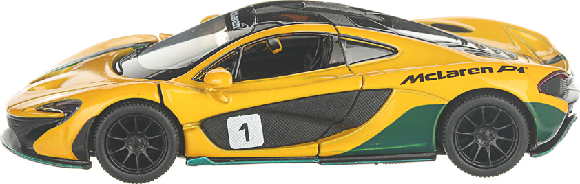 Машинка металлическая Kinsmart 1:36 «McLaren P1 Exclusive Edition» KT5393DF инерционная / Желтый