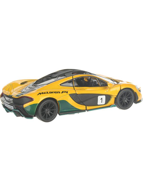 Машинка металлическая Kinsmart 1:36 «McLaren P1 Exclusive Edition» KT5393DF инерционная / Желтый