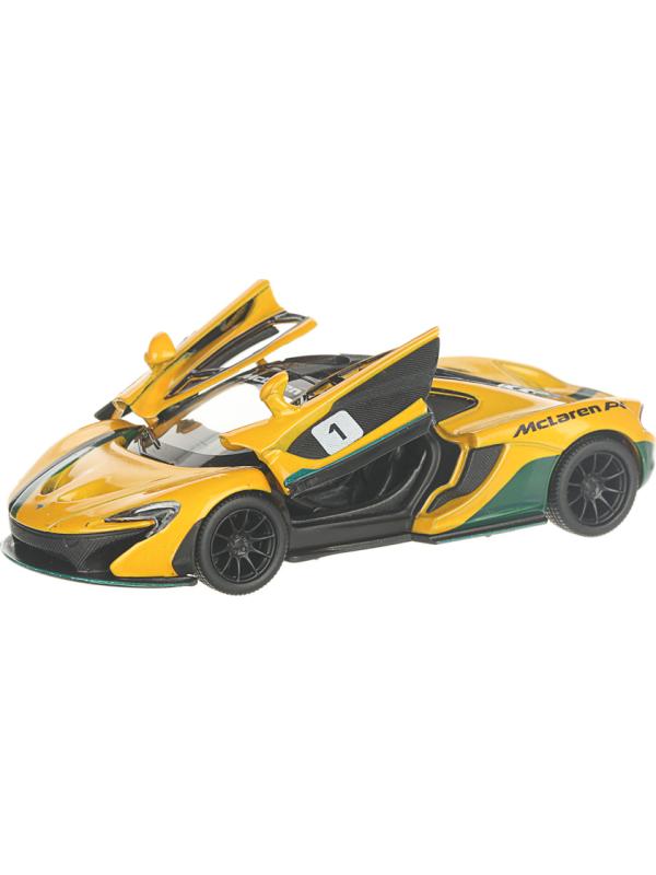 Машинка металлическая Kinsmart 1:36 «McLaren P1 Exclusive Edition» KT5393DF инерционная / Желтый