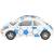 Машинка металлическая Kinsmart 1:32 «Volkswagen New Beetle Soccer» KT5028DR, инерционная / Бело-синий