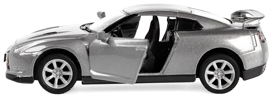 Металлическая машинка Kinsmart 1:36 «2009 Nissan GT-R R35» KT5340D инерционная / Светло-серый