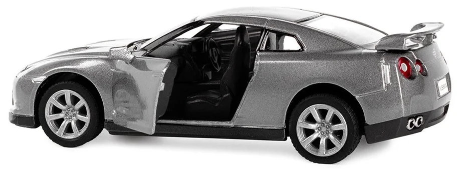 Металлическая машинка Kinsmart 1:36 «2009 Nissan GT-R R35» KT5340D инерционная / Светло-серый