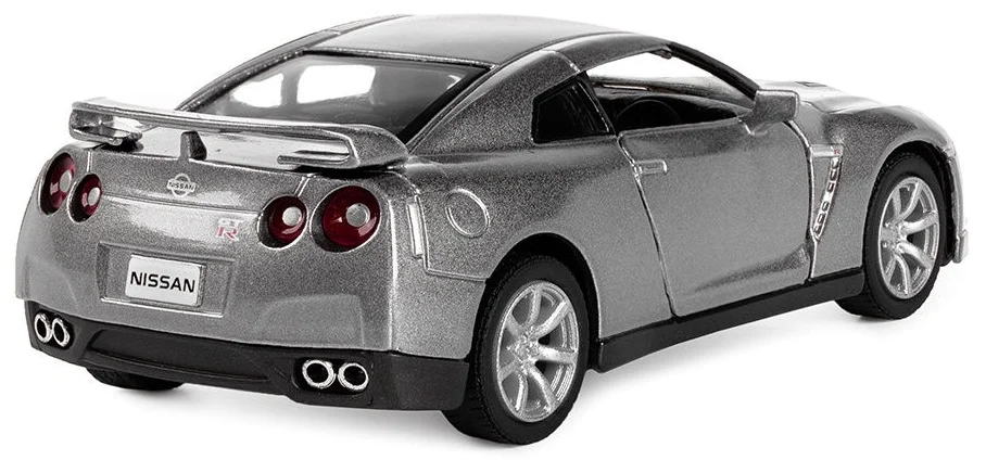 Металлическая машинка Kinsmart 1:36 «2009 Nissan GT-R R35» KT5340D инерционная / Светло-серый