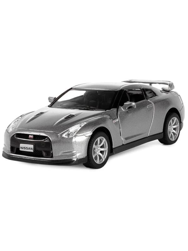 Металлическая машинка Kinsmart 1:36 «2009 Nissan GT-R R35» KT5340D инерционная / Светло-серый