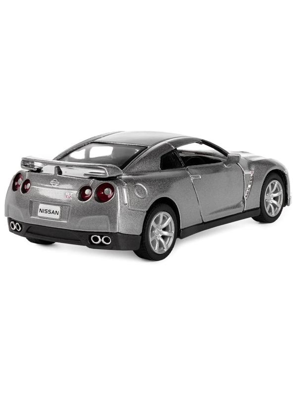 Металлическая машинка Kinsmart 1:36 «2009 Nissan GT-R R35» KT5340D инерционная / Светло-серый