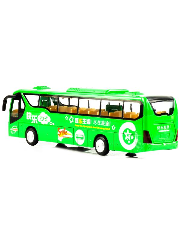 Металлический автобус Double Horses 1:48 «Dream Bus» CS0271, инерционный, свет, звук / Зеленый