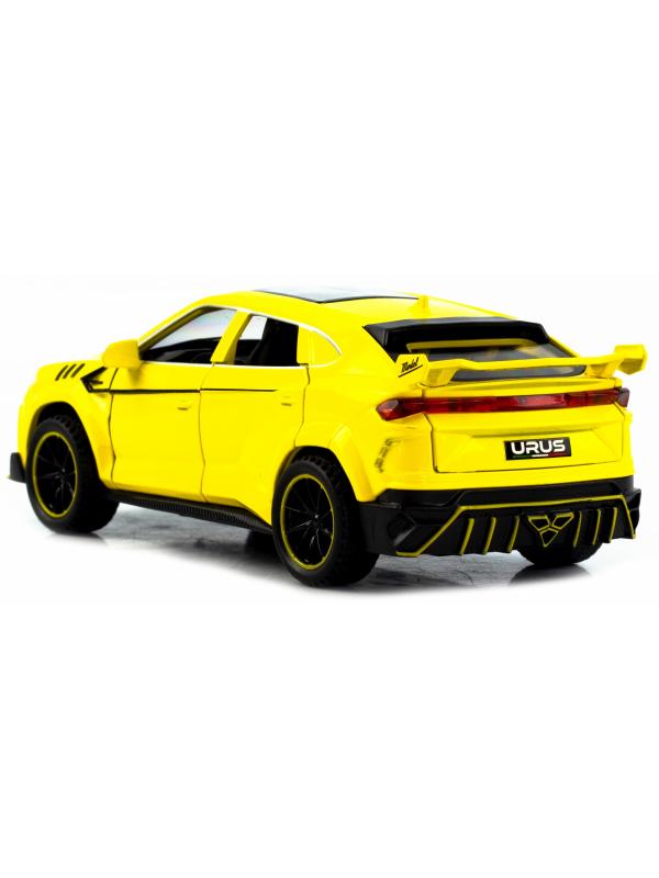 Металлическая машинка Newao Model 1:32 «Lamborghini Urus» XA3222B, 16 см., инерционная, свет, звук / Желтый