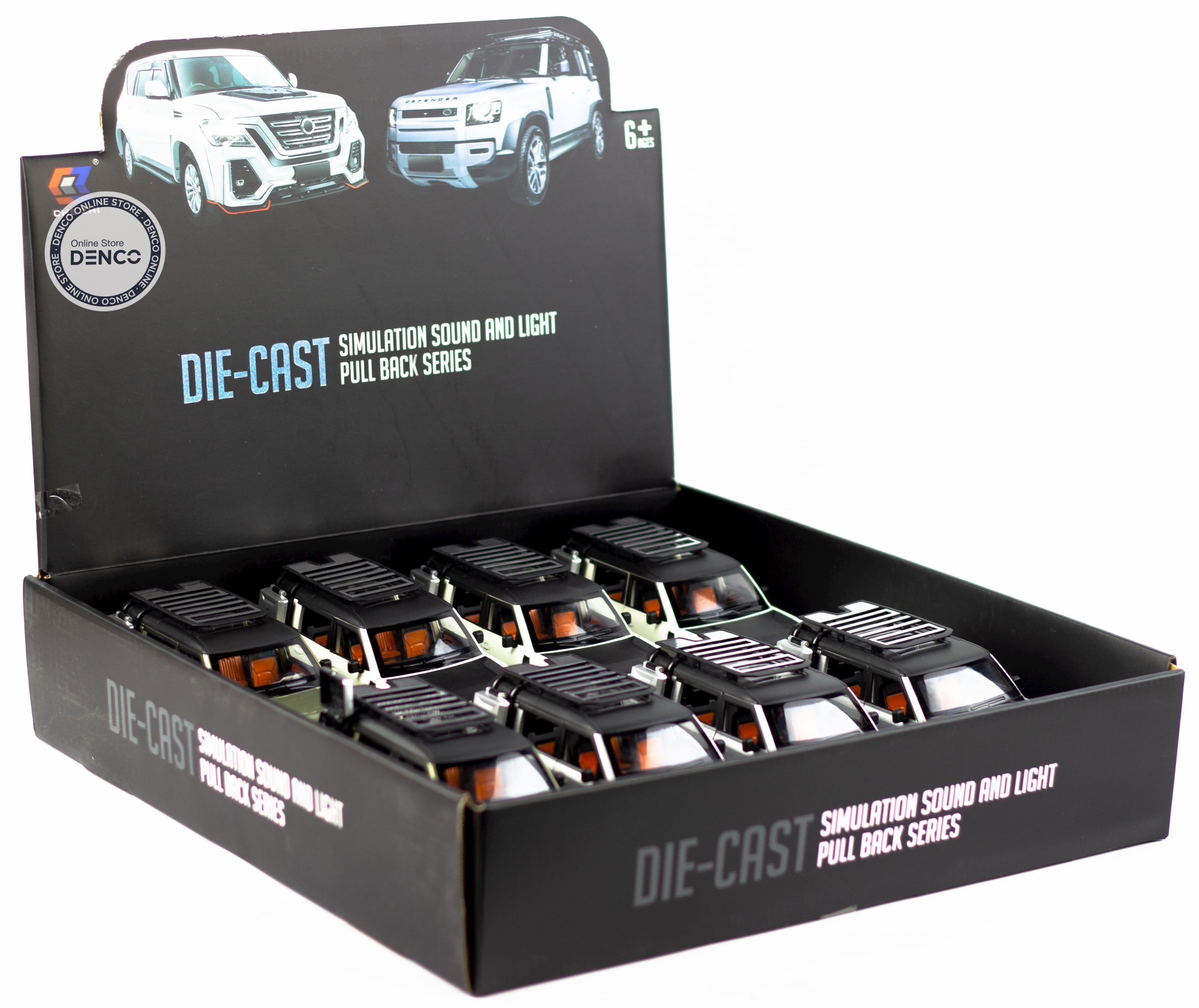 Металлическая машинка Che Zhi 1:24 «Land Rover Defender Wilderness» CZ132A, 21 см., инерционная, свет, звук / Серебристый