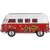Металлическая машинка Kinsmart 1:32 «1962 Volkswagen Classical Bus (С принтом)» KT5060DF инерционная / Красный
