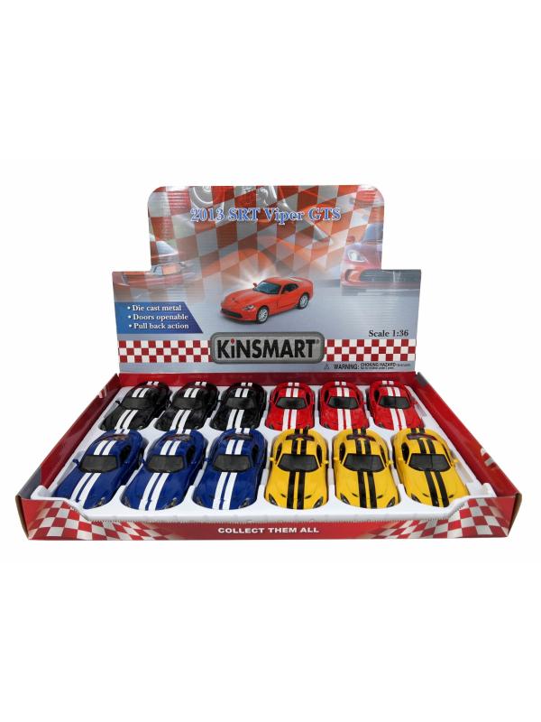 Металлическая машинка Kinsmart 1:36 «2013 SRT Viper GTS» KT5363DF, инерционная / Желтый
