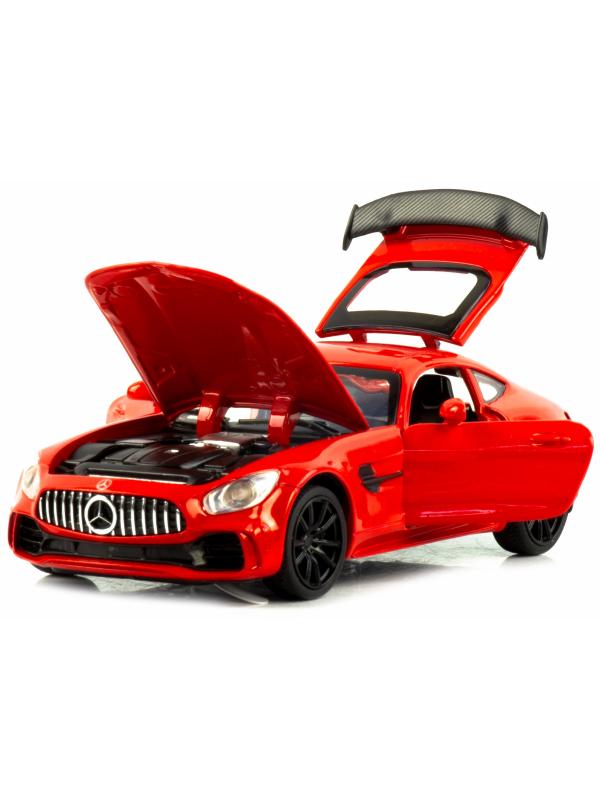 Металлическая машинка Mini Auto 1:32 «Mercedes AMG GT» 3222B, 15 см. инерционная, свет, звук / Красный