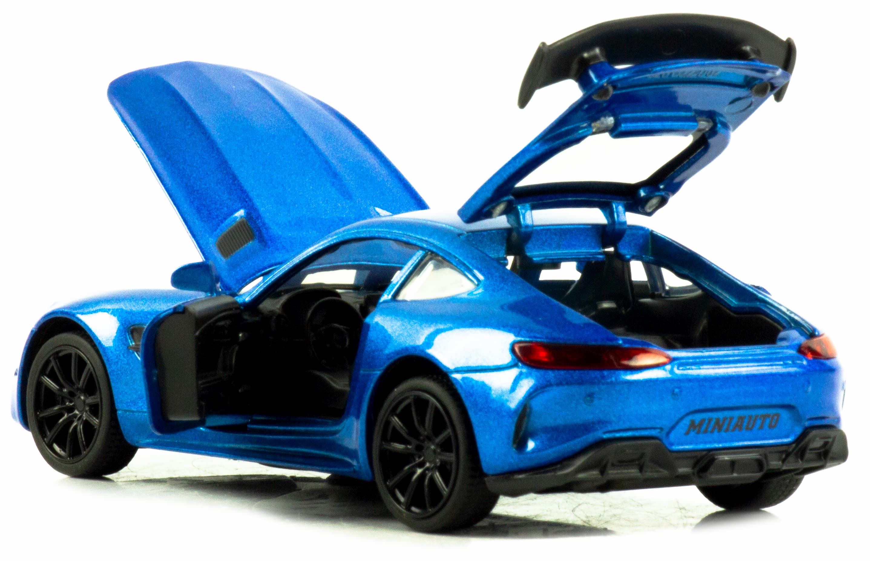 Металлическая машинка Mini Auto 1:32 «Mercedes AMG GT» 3222B, 15 см. инерционная, свет, звук / Синий