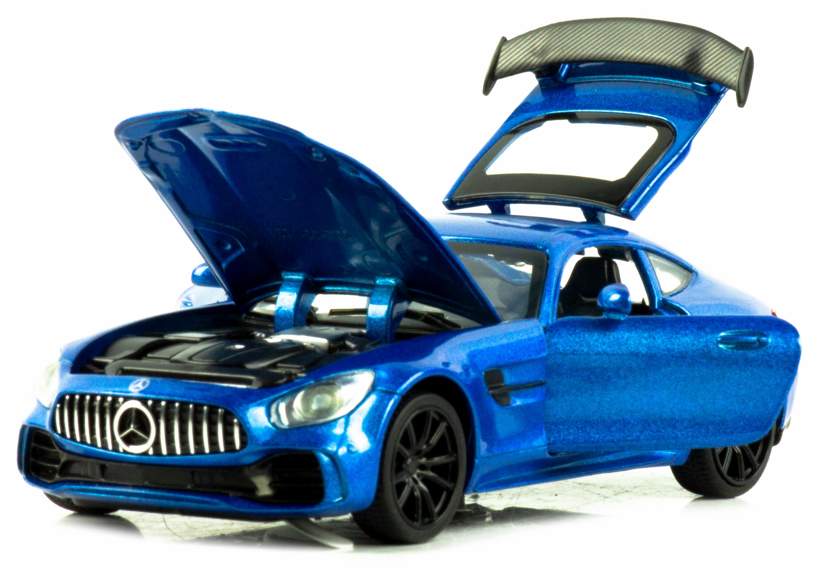 Металлическая машинка Mini Auto 1:32 «Mercedes AMG GT» 3222B, 15 см. инерционная, свет, звук / Синий