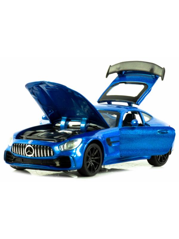 Металлическая машинка Mini Auto 1:32 «Mercedes AMG GT» 3222B, 15 см. инерционная, свет, звук / Синий
