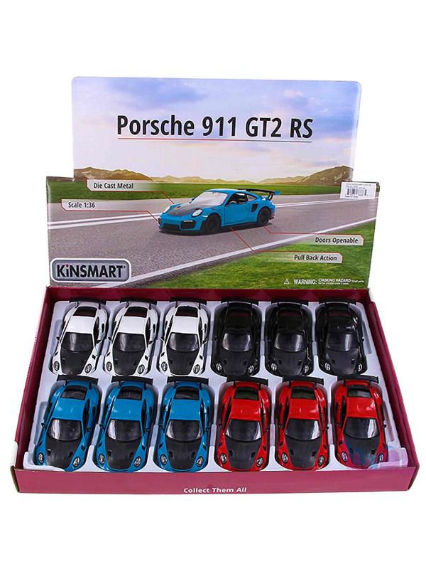 Металлическая машинка Kinsmart 1:36 «Porsche 911 GT2 RS» KT5408D, инерционная / Черный