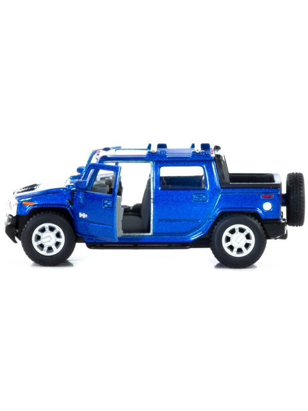 Металлическая машинка Kinsmart 1:40 «2005 Hummer H2 SUT» В инерционная в инд. коробке / Синий