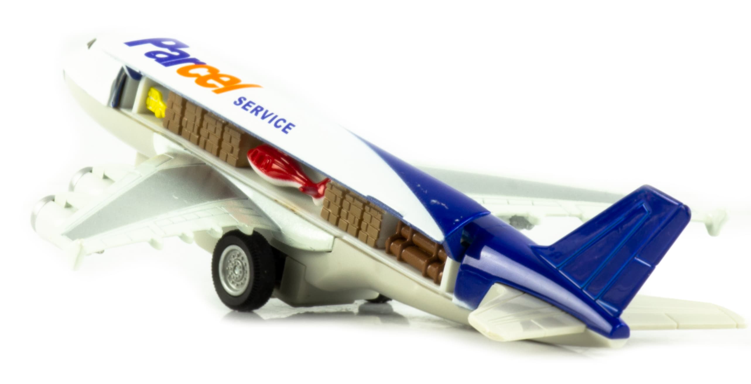 Металлический самолет «Parcel Service» 19 см. 805, инерционный, Sceno Jet, / Бело-синий