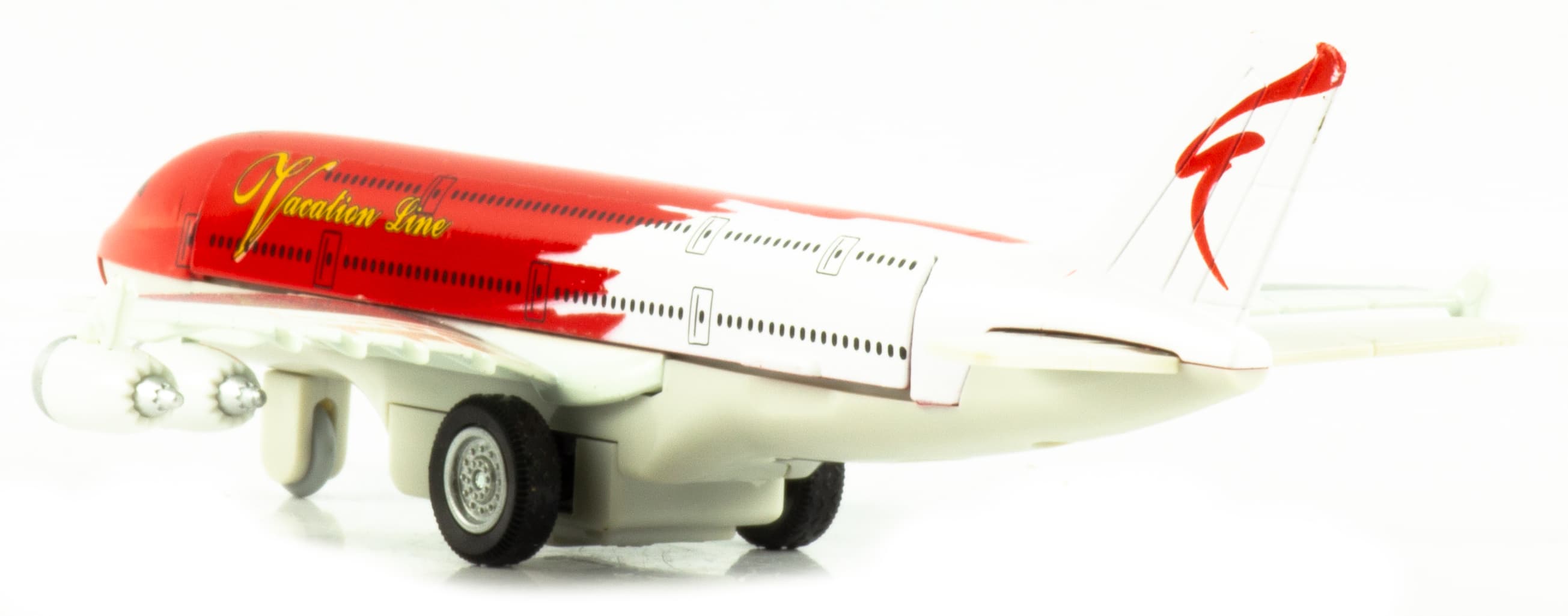 Металлический самолет «Vacation Line» 19 см. 805, инерционный, Sceno Jet, / Бело-красный
