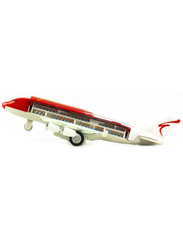 Металлический самолет «Vacation Line» 19 см. 805, инерционный, Sceno Jet, / Бело-красный