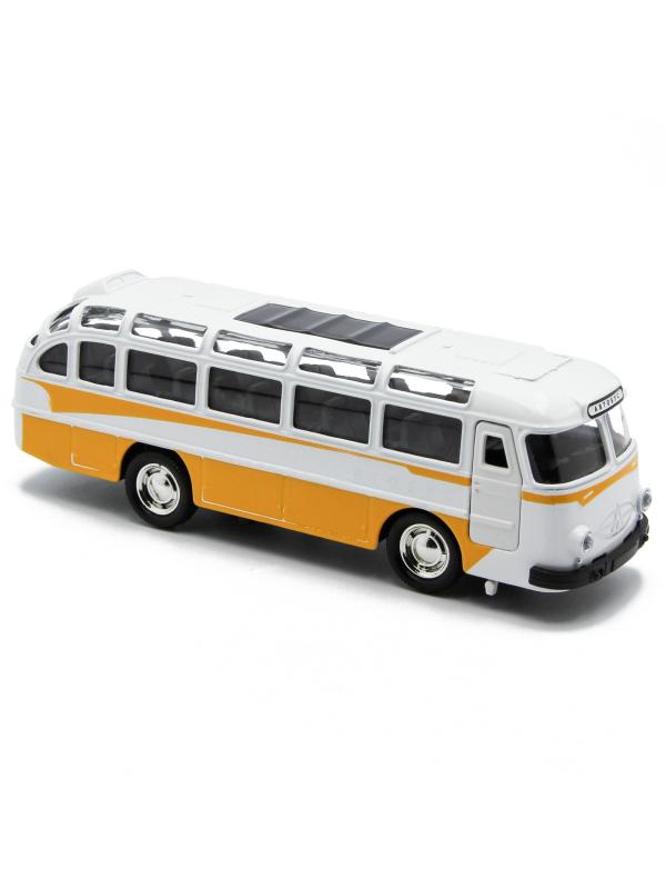 Металлический автобус 1:32 «ЛАЗ 697-Е («Турист»)» 14.5 см. A1814-12D, инерционный, свет, звук / Желтый
