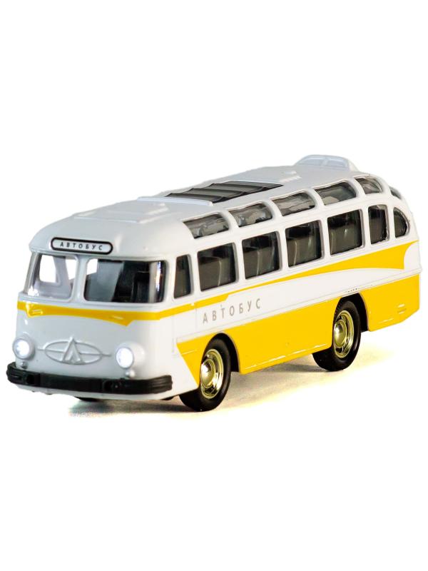 Металлический автобус 1:32 «ЛАЗ 697-Е («Турист»)» 14.5 см. A1814-12D, инерционный, свет, звук / Желтый