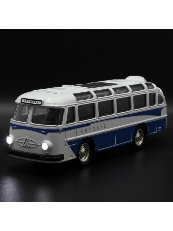 Металлический автобус 1:32 «ЛАЗ 697-Е («Турист»)» 14.5 см. A1814-12D, инерционный, свет, звук / Синий