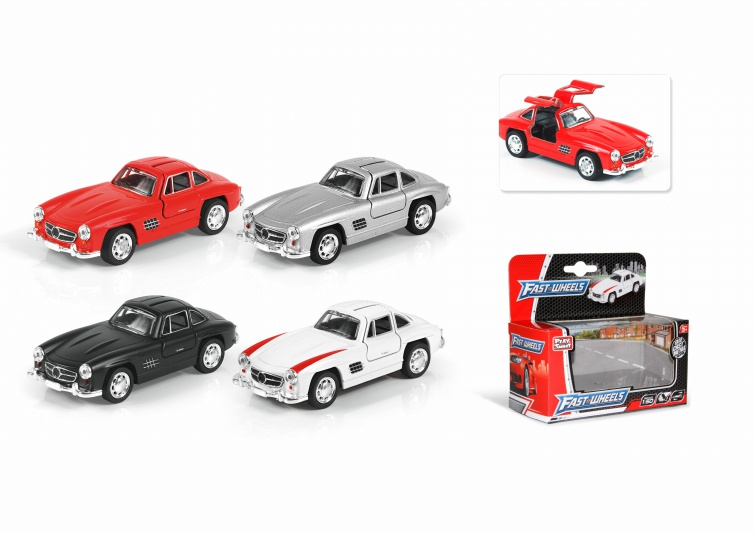 Металлическая машина Play Smart 1:47 «Mercedes SL300» 6526WC инерционная / Серебристый