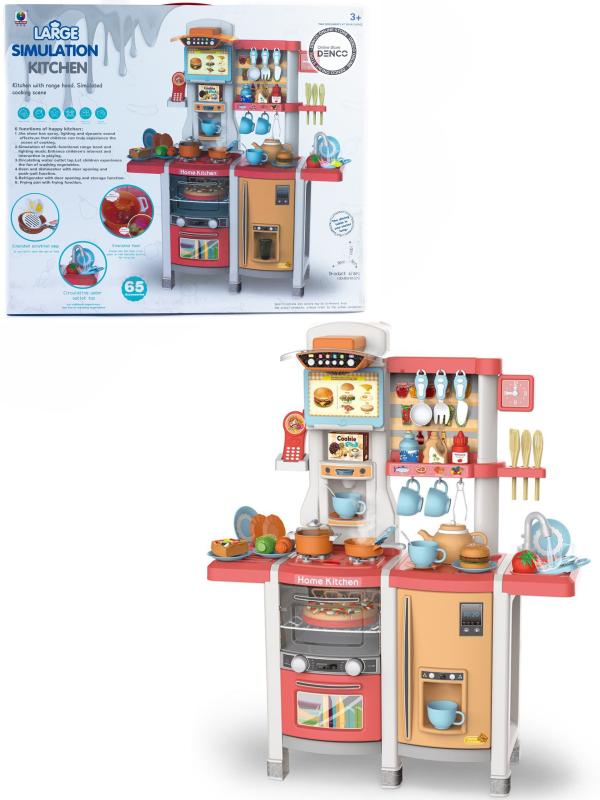 Игровой набор Home Kitchen Кухня с водой, 65 аксессуаров, высота 100 см MJL-87 / Красный