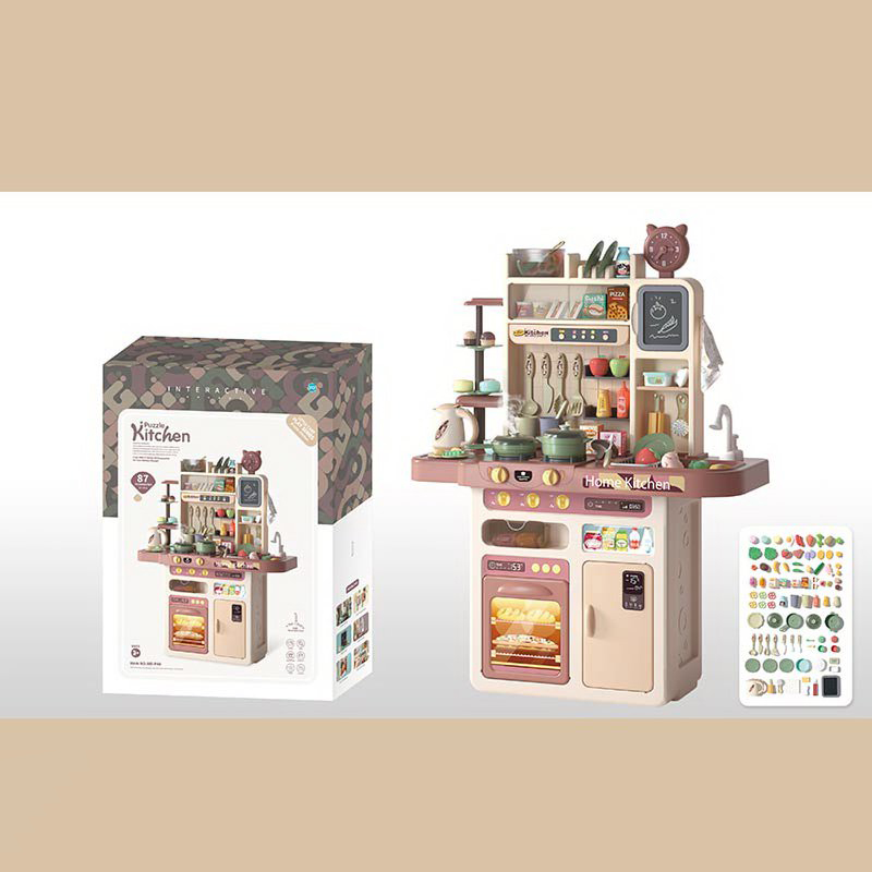 Интерактивная кухня 92 см с водой, паром, со светом, звуком, WD-P46 / 87 предметов