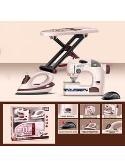 Набор игрушечной бытовой техники «Швейная машина, утюг, гладильная доска» со световыми эффектами / 6760A