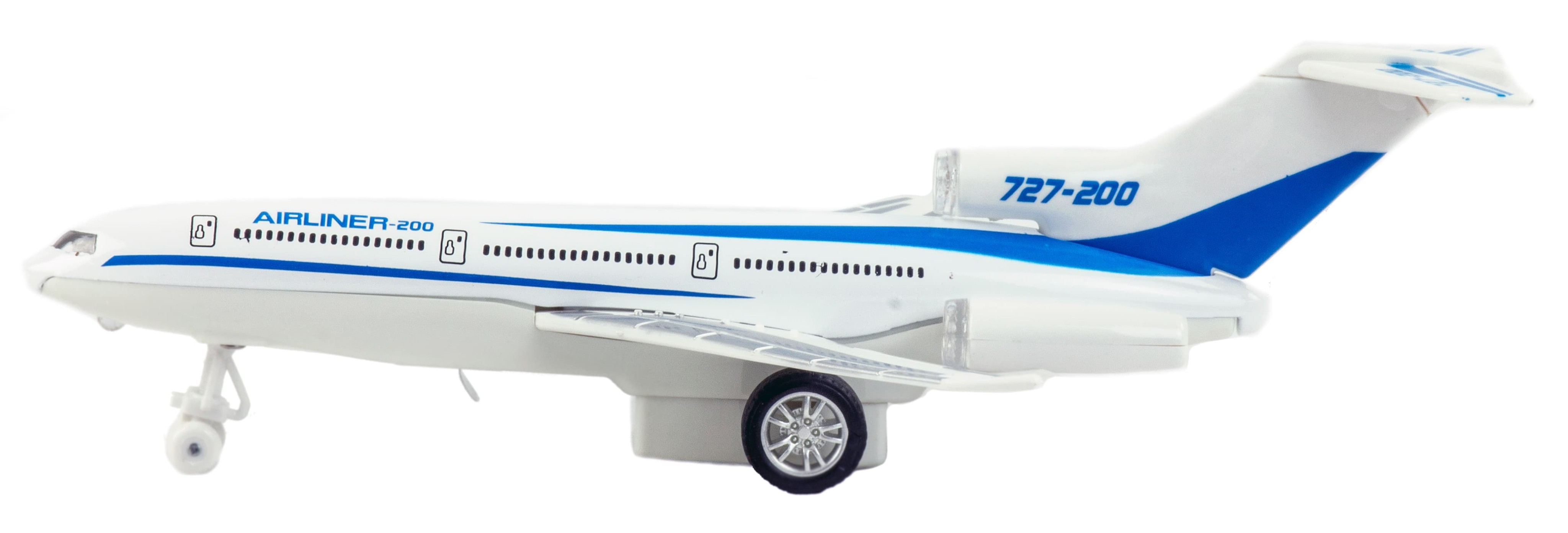 Металлический самолет 1:245 «Airliner-200» 22 см. 180-7, инерционный, свет, звук / Микс