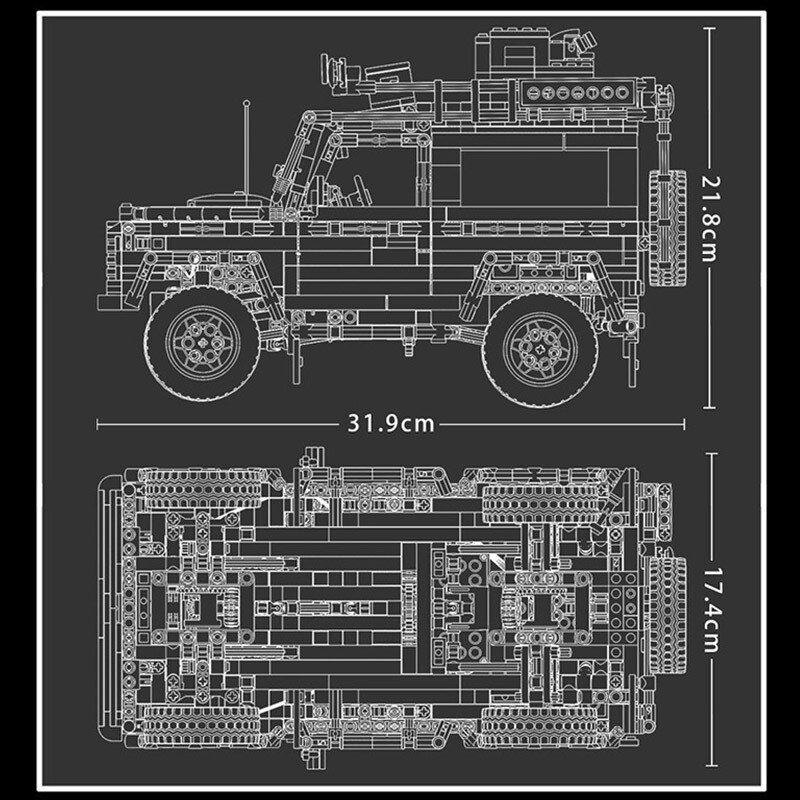 Конструктор «Автомобиль Land Rover Camel Trophy» LE-J908 / 2126 деталей