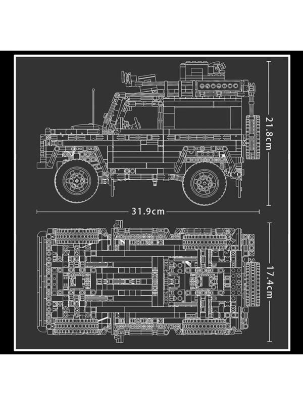Конструктор «Автомобиль Land Rover Camel Trophy» LE-J908 / 2126 деталей