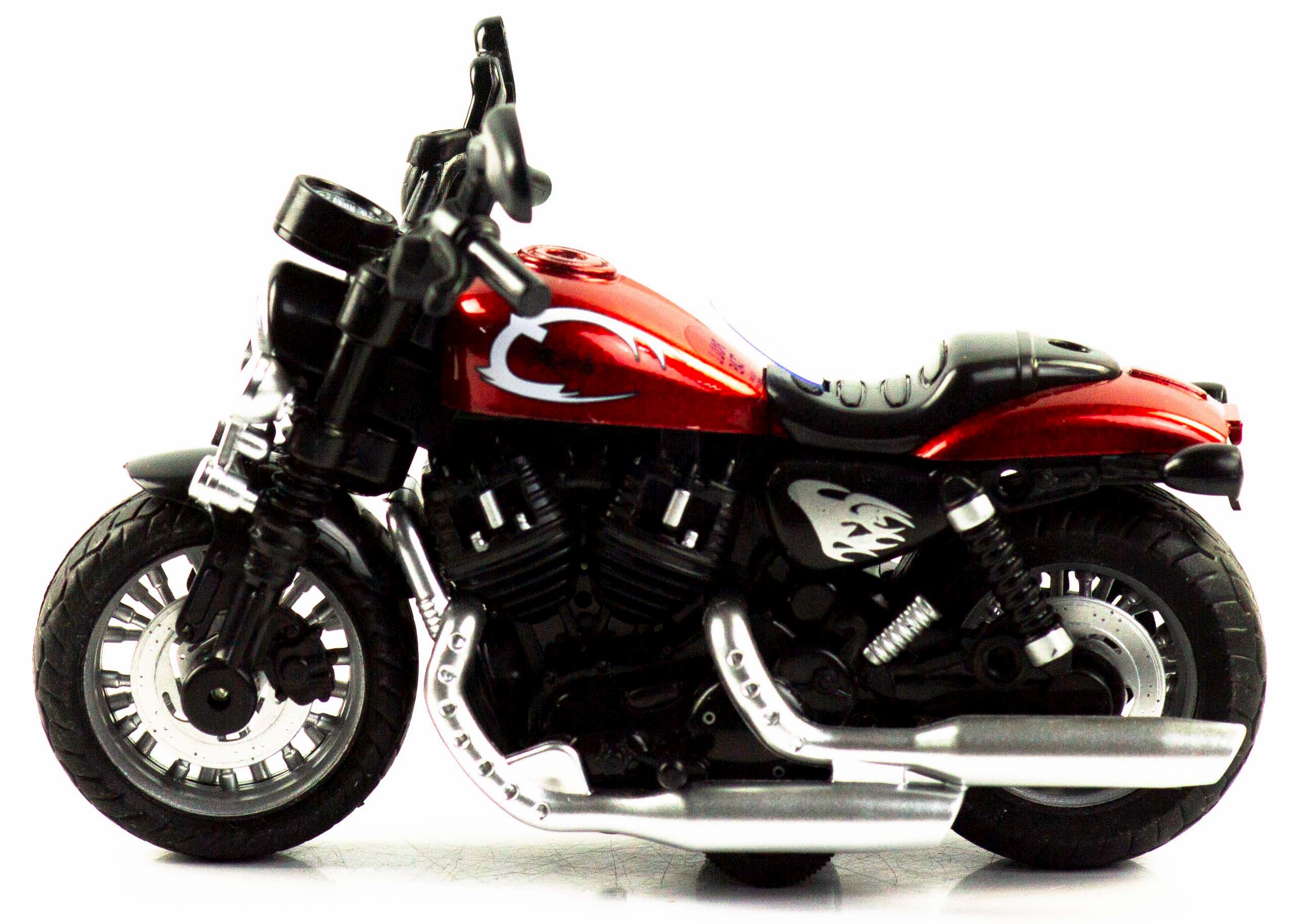 Металлический мотоцикл 1:12 «Harley-Davidson Iron 883» 2041A, 14 см. инерционный / Микс