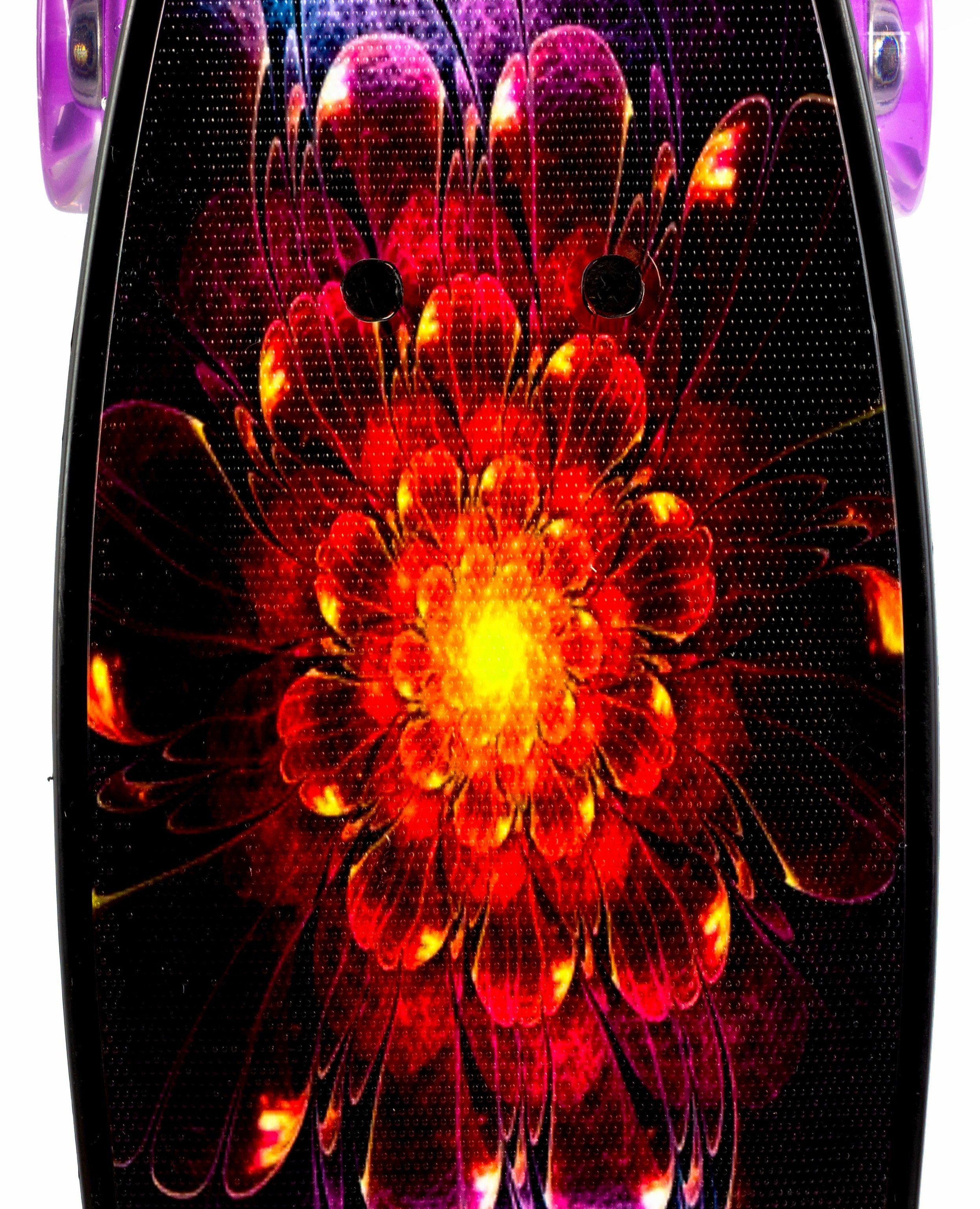 Пенни Борд со светящимися колесами, 57 см. S00408 / Черный