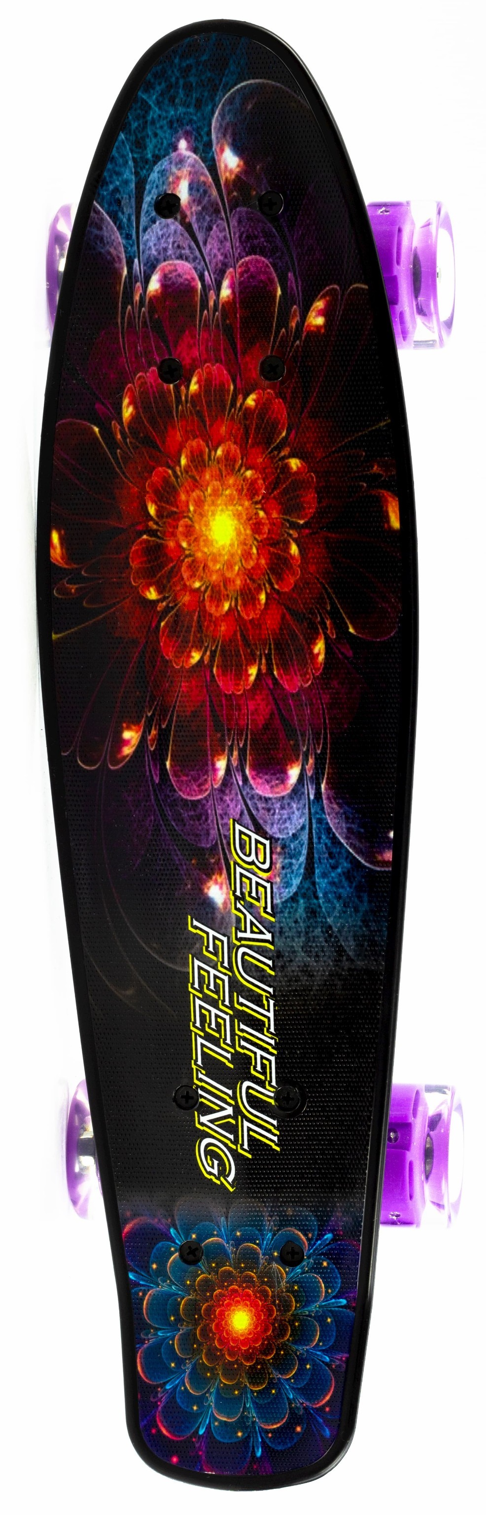 Пенни Борд со светящимися колесами, 57 см. S00408 / Черный