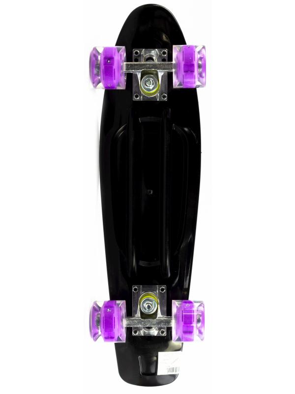 Пенни Борд со светящимися колесами, 57 см. S00408 / Черный