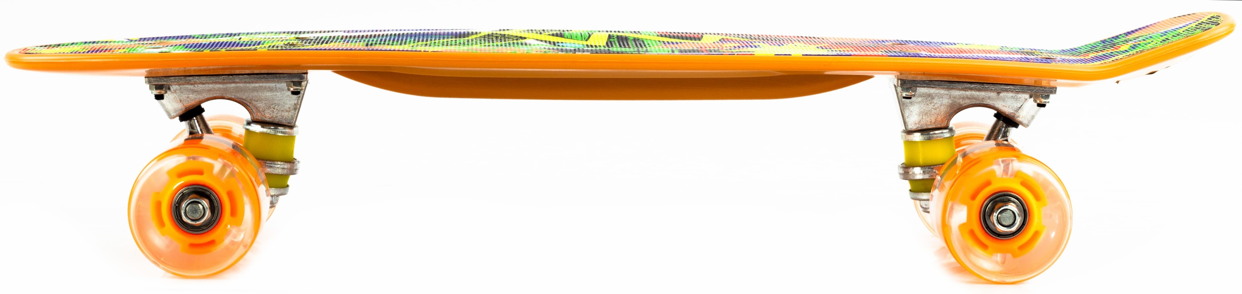 Пенни Борд со светящимися колесами, 57 см. S00408 / Оранжевый (абстракция)