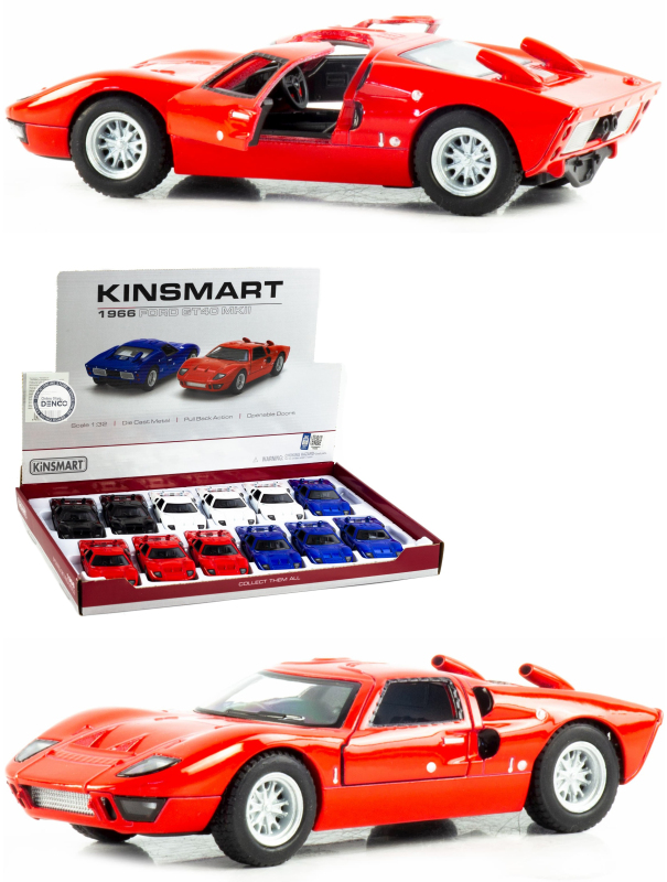 Металлическая машинка Kinsmart 1:32 «1966 Ford GT40 MKII» KT5427D, инерционная / Красный