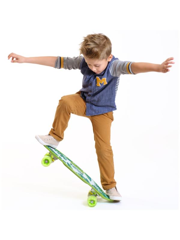 Пенни Борд со светящимися колесами и ручкой для переноски, 58,5 см. 00524 / Зеленый
