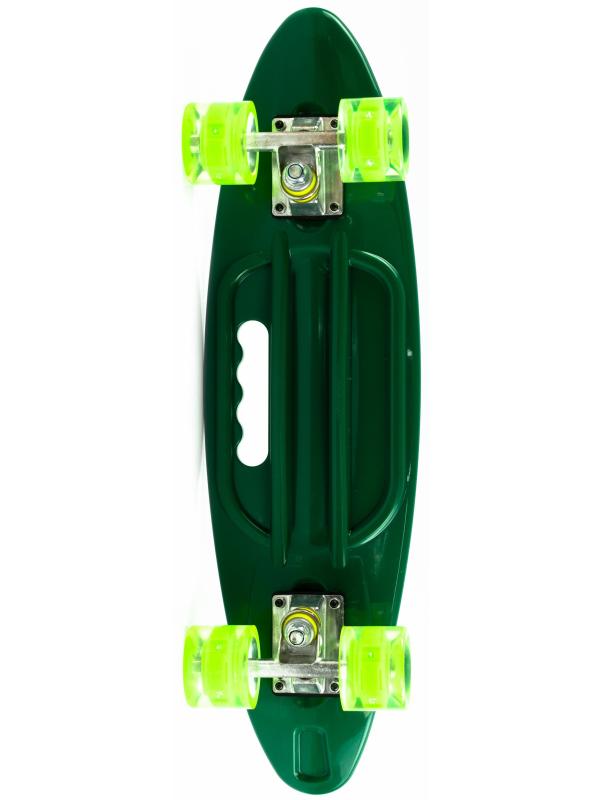 Пенни Борд со светящимися колесами и ручкой для переноски, 58,5 см. 00524 / Зеленый
