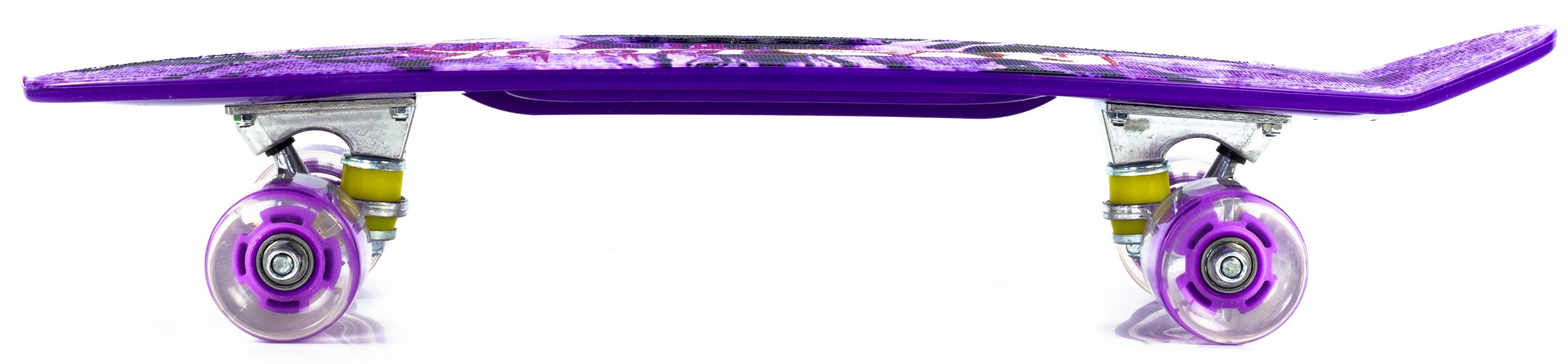 Пенни Борд со светящимися колесами и ручкой для переноски S00526 / Фиолетовый