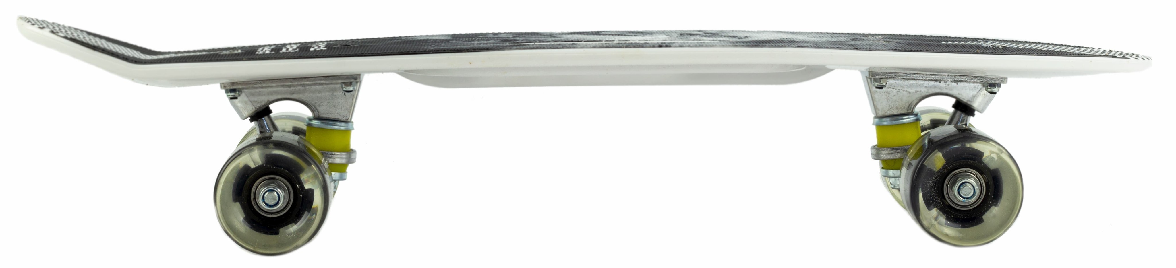 Пенни Борд со светящимися колесами и ручкой для переноски S00526 / Черно-белый (со львом)