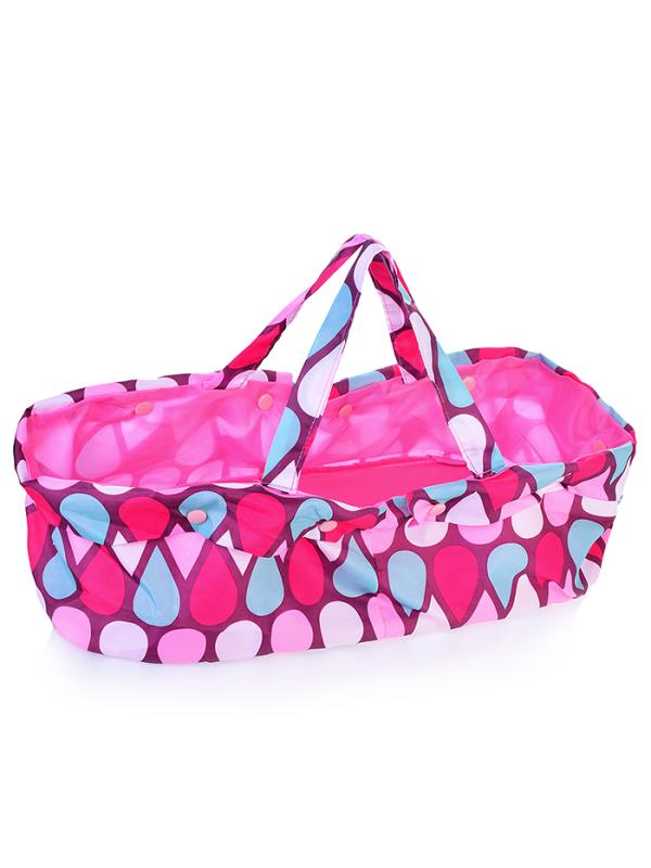 Детская коляска c люлькой-переноской для кукол 43 см Melobo, металлическая 9308 / Розовый